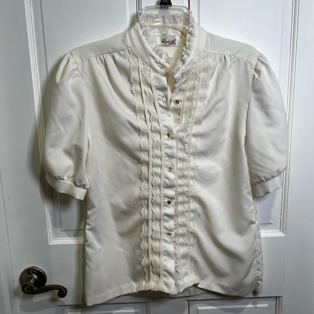 70s Vintage Rhoda Lee Coquette Romantic Top 1970s Blouse